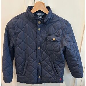 Polo Ralph Lauren RL barn jacket quilted stable boys unisex sz 7 chore‎ pockets